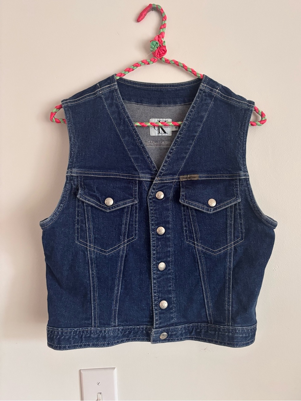 Vintage 90s Calvin Klein vest - denim medium